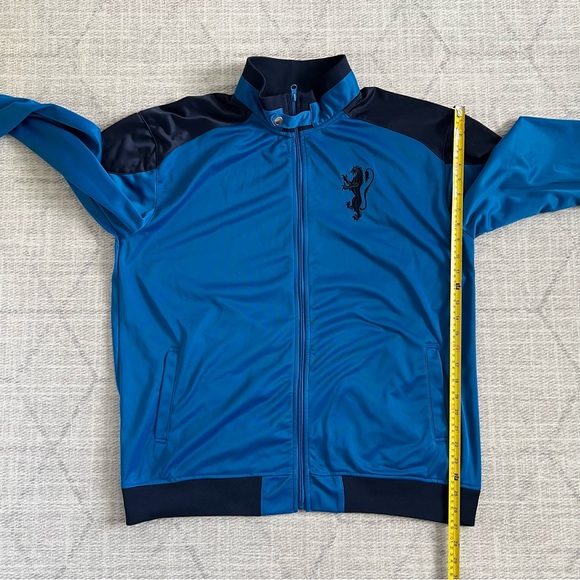 Franky Max Men’s Black/Blue Dragon Logo Lightweight Zip Up Track Jacket - Picture 7 of 8